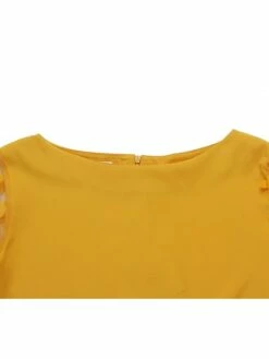 Women's Shirt Blouse Solid Color Lace Bow 3/4 Length Sleeve Work Daily Vintage Fashion Elegant Crew Neck Regular Fit Spring Fall -LIGHTINTHEBOX Shop caittk1647402399317