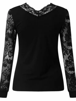 Women's Blouse Cotton Black Red Navy Blue Plain Lace Long Sleeve Daily Weekend Streetwear Basic V Neck Regular Fit Spring Fall Winter 9 Women's Blouse Cotton Black Red Navy Blue Plain Lace Long Sleeve Daily Weekend Streetwear Basic V Neck Regular Fit Spring Fall Winter -LIGHTINTHEBOX Shop ccitxq1634963481653