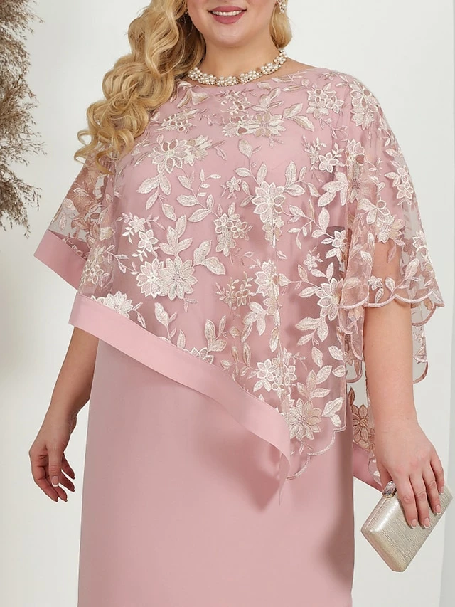 Women's Plus Size Curve Party Dress Lace Dress Cocktail Dress Midi Dress Pink Blue Half Sleeve Floral Lace Summer Spring Fall Crew Neck Fashion Birthday Wedding Guest Vacation L XL XXL 3XL 4XL 5XL 8 Women's Plus Size Curve Party Dress Lace Dress Cocktail Dress Midi Dress Pink Blue Half Sleeve Floral Lace Summer Spring Fall Crew Neck Fashion Birthday Wedding Guest Vacation L XL XXL 3XL 4XL 5XL - Image 6