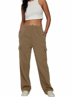 Women‘s Cargo Khaki Pants Wide Leg Trousers Full Length Active Fashion Outdoor Sports & Outdoor Light Gray Black S M Fall Winter -LIGHTINTHEBOX Shop cdnngg1694772754141