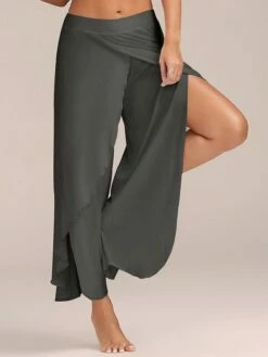 Women's Culottes Wide Leg Wide Leg Chinos Ruffle Layered Stretchy Mid Waist Basic Casual / Sporty Casual Daily Black White S M Summer Spring &Fall -LIGHTINTHEBOX Shop ceprpa1654143671469