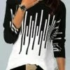 Women's T Shirt Tee White Yellow Blue Striped Print Long Sleeve Daily Weekend Daily Basic Round Neck Regular Fit Painting Fall & Winter -LIGHTINTHEBOX Shop ceuwsk1691498752969
