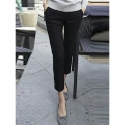 Women's Dress Pants Skinny Cropped Pants Ankle-Length Micro-elastic High Waist Fashion Streetwear Work Street Black S M Fall Winter -LIGHTINTHEBOX Shop cgauow1695112634134