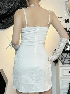 Women's Party Dress Cocktail Dress Bodycon Mini Dress White Sleeveless Pure Color Lace Up Spring Fall Winter Spaghetti Strap Fashion Halloween Birthday Wedding Guest 2023 S M L -LIGHTINTHEBOX Shop cgfszb1693886978560