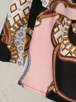 Women's Plus Size Curve Casual Dress Chiffon Dress A Line Dress Geometric Color Block Midi Dress Long Sleeve Lace Up Print Stand Collar Fashion Daily Pink Blue Fall Winter L XL XXL 3XL 4XL -LIGHTINTHEBOX Shop cgpaek1695025298070