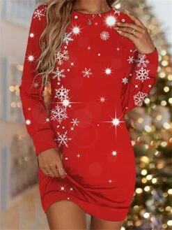 Women's Christmas Sweatshirt Dress Shift Dress Sweat Dress Mini Dress Silver Green Black Long Sleeve Elk Print Winter Fall Autumn Round Neck Fashion Christmas Daily Loose Fit 2022 S M L XL XXL 3XL -LIGHTINTHEBOX Shop cgqyjl1667798063774