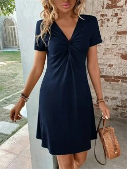 Women's Casual Dress Summer Dress Mini Dress Knot Front Outdoor Daily Date Fashion Streetwear V Neck Short Sleeve 2023 Regular Fit Navy Blue Color S M L XL XXL Size 11 Women's Casual Dress Summer Dress Mini Dress Knot Front Outdoor Daily Date Fashion Streetwear V Neck Short Sleeve 2023 Regular Fit Navy Blue Color S M L XL XXL Size -LIGHTINTHEBOX Shop cgxrbz1684154124325