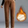 Women's Fleece Pants Pants Trousers Harem Pants Full Length Corduroy Pocket Micro-elastic High Waist Fashion Streetwear Street Daily Black Brown M L Summer Fall