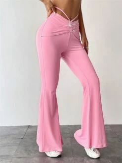 Women's Flare Leggings Full Length Fashion Streetwear Street Daily Pinky Black S M Fall Winter -LIGHTINTHEBOX Shop cihzke1696731602206