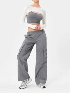 Women‘s Cargo Parachute Khaki Pants Baggy Full Length Pocket Micro-elastic Low Waist Fashion Streetwear Street Daily Rice White Grey S M Summer Fall 12 Women‘s Cargo Parachute Khaki Pants Baggy Full Length Pocket Micro-elastic Low Waist Fashion Streetwear Street Daily Rice White Grey S M Summer Fall -LIGHTINTHEBOX Shop cizezr1692950012039