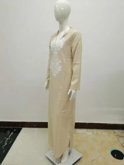 Women's Casual Dress Cotton Linen Dress Shift Dress Maxi Long Dress Cotton Blend Basic Casual Outdoor Daily Vacation V Neck Print Long Sleeve Summer Spring Fall 2023 Loose Fit Yellow Sky Blue Khaki -LIGHTINTHEBOX Shop ckpbef1693309794172