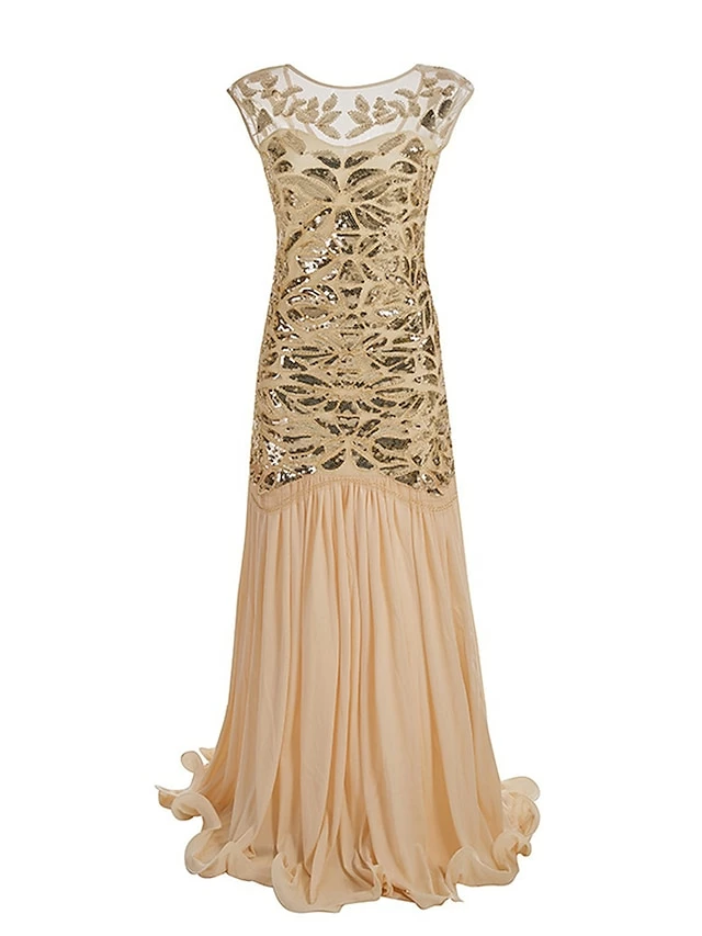 Women's Retro 1920s Sequin Dress Long Dress Maxi Dress Party Halloween Sequins Ruffle Leaf Crewneck Sleeveless Regular Fit Spring Fall 2023 Black Red S M L XL 8 Women's Retro 1920s Sequin Dress Long Dress Maxi Dress Party Halloween Sequins Ruffle Leaf Crewneck Sleeveless Regular Fit Spring Fall 2023 Black Red S M L XL - Image 6