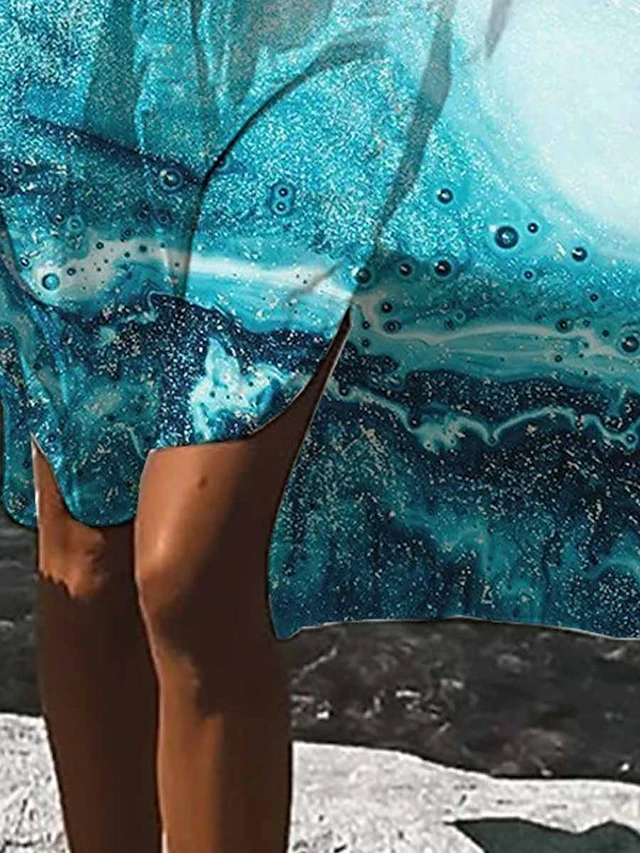 Women's Shirt Dress Casual Dress Swing Dress Mini Dress Outdoor Daily Vacation Polyester Fashion Casual Shirt Collar Button Print Long Sleeve Summer Spring Fall 2023 Loose Fit Blue Ombre S M L XL 2XL 5 Women's Shirt Dress Casual Dress Swing Dress Mini Dress Outdoor Daily Vacation Polyester Fashion Casual Shirt Collar Button Print Long Sleeve Summer Spring Fall 2023 Loose Fit Blue Ombre S M L XL 2XL - Image 3