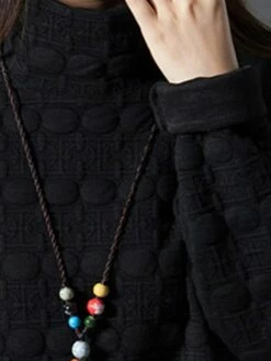 Women's Work Dress Black Dress A Line Dress Fashion Midi Dress Ruched Turtleneck Long Sleeve Plain Loose Fit Black Wine Gray Fall Winter M L XL XXL -LIGHTINTHEBOX Shop cpegck1693299485345