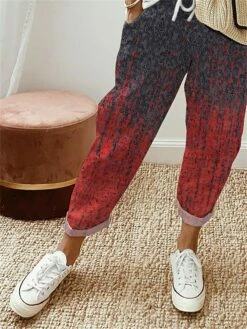 Women's Linen Pants Pants Trousers Baggy Full Length Side Pockets Baggy Micro-elastic Fashion Holiday Weekend White Red S M -LIGHTINTHEBOX Shop cqaooq1679043182567