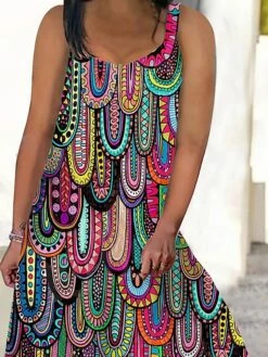 Women‘s Plus Size Curve Casual Dress Swing Dress Strap Dress Graphic Long Dress Maxi Dress Sleeveless Print Strap Romantic Daily Purple Summer Spring L XL XXL 3XL 4XL -LIGHTINTHEBOX Shop ctnumy1681789475920