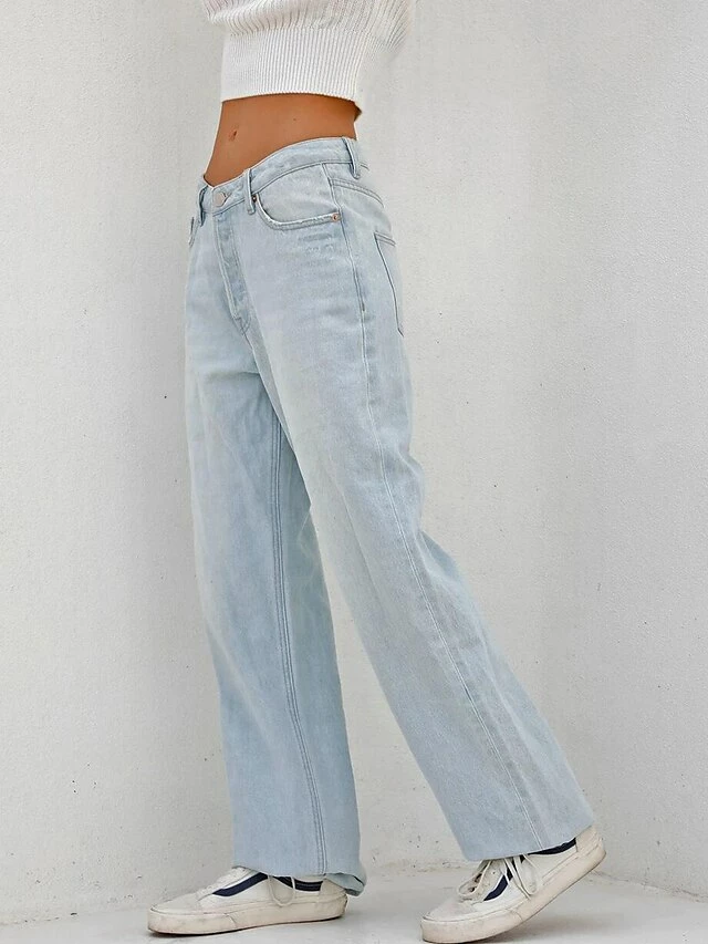 Women's Jeans Wide Leg Pants Trousers Full Length Fashion Streetwear Street Daily 629 Blue 628 Light Blue XS S Fall Winter 5 Women's Jeans Wide Leg Pants Trousers Full Length Fashion Streetwear Street Daily 629 Blue 628 Light Blue XS S Fall Winter - Image 3