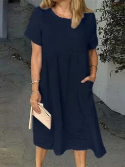 Women's Casual Dress Cotton Linen Dress Shift Dress Midi Dress Cotton Blend Basic Casual Daily Holiday Vacation Crew Neck Pocket Short Sleeve Summer Spring 2023 Loose Fit White Pink Blue Pure Color S 9 Women's Casual Dress Cotton Linen Dress Shift Dress Midi Dress Cotton Blend Basic Casual Daily Holiday Vacation Crew Neck Pocket Short Sleeve Summer Spring 2023 Loose Fit White Pink Blue Pure Color S -LIGHTINTHEBOX Shop cxooea1689582367509