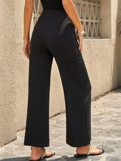 Women's Wide Leg Pants Trousers Cotton Apricot Black Blue High Waist Streetwear Simple Casual Outdoor Vacation Casual Daily Full Length Breathable Plain S M L XL 2XL -LIGHTINTHEBOX Shop datqsl1689752290712