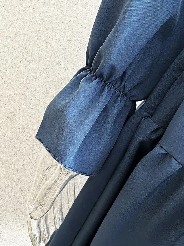 Women's Casual Dress Plain Dress Midi Dress Patchwork Outdoor Street Daily Active Fashion V Neck Long Sleeve 2023 Loose Fit Black Blue Khaki Color S M L XL XXL Size 18 Women's Casual Dress Plain Dress Midi Dress Patchwork Outdoor Street Daily Active Fashion V Neck Long Sleeve 2023 Loose Fit Black Blue Khaki Color S M L XL XXL Size - Image 16