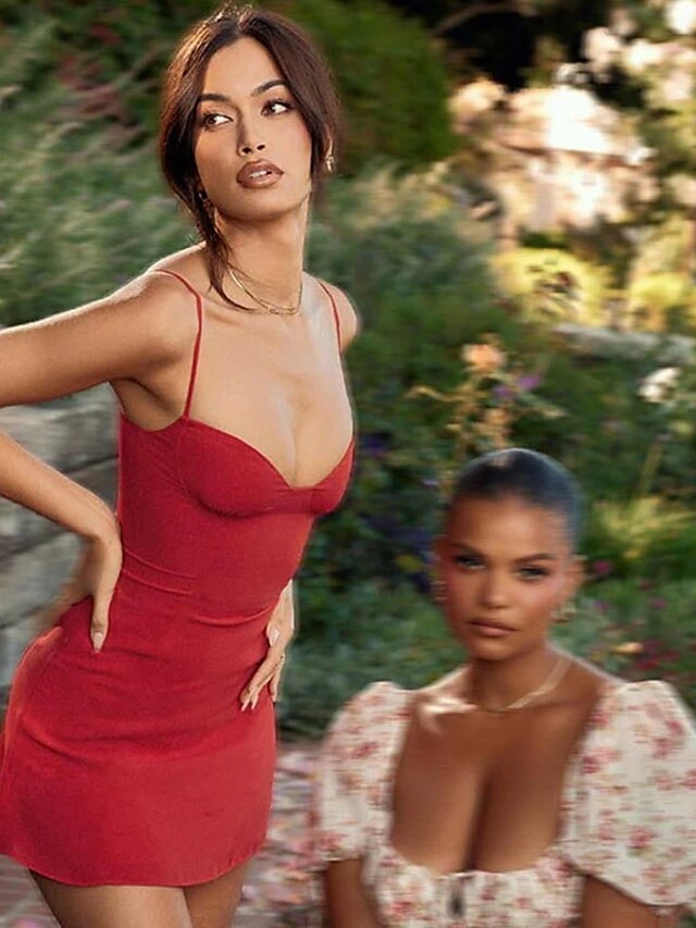 Women's Party Dress Sheath Dress Strap Dress Mini Dress Black Red Sleeveless Pure Color Cold Shoulder Summer Spring Spaghetti Strap Stylish Slim 2023 S M L 9 Women's Party Dress Sheath Dress Strap Dress Mini Dress Black Red Sleeveless Pure Color Cold Shoulder Summer Spring Spaghetti Strap Stylish Slim 2023 S M L - Image 7