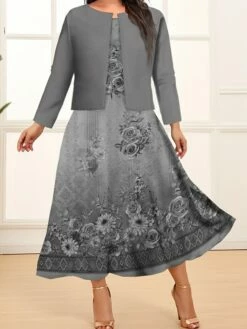 Women's Plus Size Curve Two Piece Dress Set Casual Dress Swing Dress Outdoor Office Fashion Streetwear Print Midi Dress Crew Neck Long Sleeve Floral Ombre Navy Blue Blue Brown Fall Winter L XL 9 Women's Plus Size Curve Two Piece Dress Set Casual Dress Swing Dress Outdoor Office Fashion Streetwear Print Midi Dress Crew Neck Long Sleeve Floral Ombre Navy Blue Blue Brown Fall Winter L XL -LIGHTINTHEBOX Shop ddtzem1693278027120