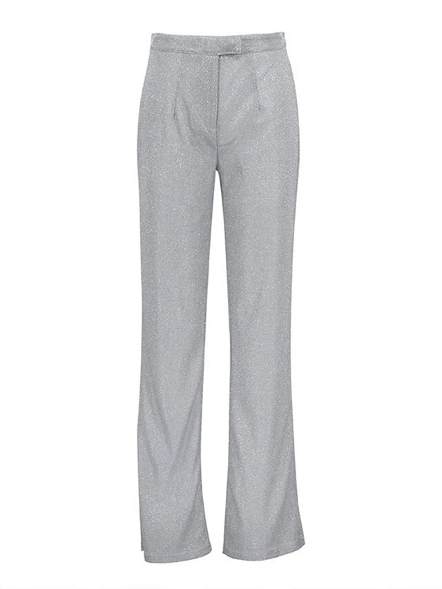 Women's Dress Pants Pants Trousers Baggy Full Length Sequins Baggy Micro-elastic High Waist Fashion Streetwear Party Outdoor Black Silvery S M Fall Winter 5 Women's Dress Pants Pants Trousers Baggy Full Length Sequins Baggy Micro-elastic High Waist Fashion Streetwear Party Outdoor Black Silvery S M Fall Winter - Image 3