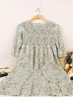 Women's A Line Dress Maxi Long Dress Beige 3/4 Length Sleeve Floral Print Spring Summer Round Neck Stylish Work Casual 2021 S M L XL XXL -LIGHTINTHEBOX Shop dhbccm1675856985309