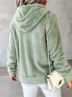 Women's Hoodie Sweatshirt Fleece Jacket Flannel Fashion Zip Up Green Solid Color Street Casual Hoodie Long Sleeve Top Micro-elastic Fall & Winter -LIGHTINTHEBOX Shop dhmlaq1697717644620