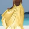Women's Casual Dress Swing Dress Long Dress Maxi Dress Black White Yellow Sleeveless Pure Color Backless Summer Spring Fall Spaghetti Strap Fashion Vacation Loose Fit 2023 S M L XL 2XL 3XL 4XL 5XL -LIGHTINTHEBOX Shop djubbg1672313460051