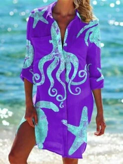 Women's Shirt Dress Casual Dress Shift Dress Mini Dress Outdoor Daily Date Polyester Fashion Classic Shirt Collar Pocket Print Half Sleeve Summer Spring 2023 Loose Fit ArmyGreen White Navy Blue Animal -LIGHTINTHEBOX Shop dnkvav1677739843103