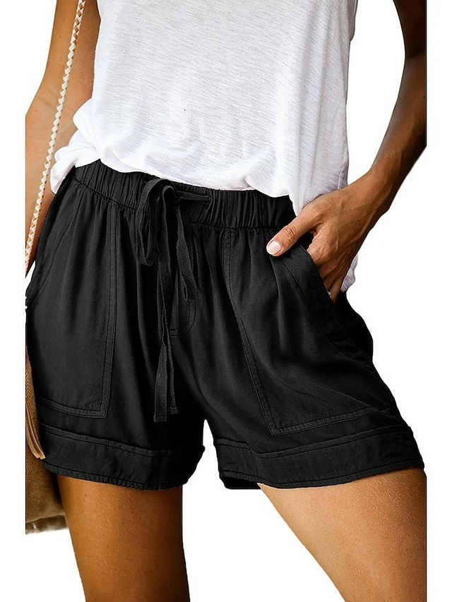 Women's Basic Essential Casual Shorts Wide Leg Baggy Pocket Short Daily Holiday Micro-elastic Simple Cotton Blend Lightweight Outdoor Mid Waist Light Blue Wine Red Pink ArmyGreen Orange & Red 9 Women's Basic Essential Casual Shorts Wide Leg Baggy Pocket Short Daily Holiday Micro-elastic Simple Cotton Blend Lightweight Outdoor Mid Waist Light Blue Wine Red Pink ArmyGreen Orange & Red - Image 7