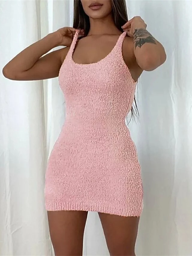 Women's Two Piece Dress Set Casual Dress Sheath Dress Outdoor Daily Fashion Modern Pocket Mini Dress Crew Neck Long Sleeve Plain Loose Fit Pink Fall Winter S M L XL XXL 5 Women's Two Piece Dress Set Casual Dress Sheath Dress Outdoor Daily Fashion Modern Pocket Mini Dress Crew Neck Long Sleeve Plain Loose Fit Pink Fall Winter S M L XL XXL - Image 3