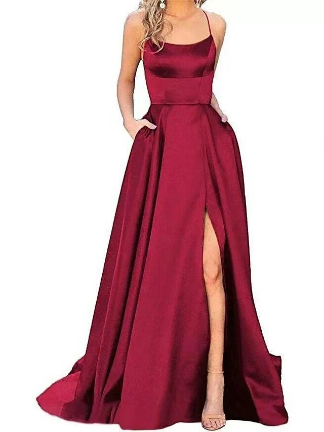 Women‘s Prom Party Dress Satin Dress Swing Dress Long Dress Maxi Dress Black Blue Dark Green Pure Color Backless Fall Spring Spaghetti Romantic Winter Dress Daily Evening Party 2023 8 Women‘s Prom Party Dress Satin Dress Swing Dress Long Dress Maxi Dress Black Blue Dark Green Pure Color Backless Fall Spring Spaghetti Romantic Winter Dress Daily Evening Party 2023 - Image 6