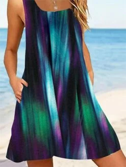 Women's Casual Dress Tank Dress Summer Dress Graphic Color Block Print Crew Neck Mini Dress Fashion Classic Daily Holiday Sleeveless Loose Fit Black Pink Summer Spring S M L XL XXL -LIGHTINTHEBOX Shop dscfkh1686304705275