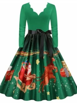 Women's Christmas Party Dress Swing DressKnee Length Dress Green Purple Wine Red Black Long Sleeve Santa Claus Elk Snowman Print Fall Winter V Neck Vintage Party Elegant Party 2022 S M L XL XXL 3XL 40 Women's Christmas Party Dress Swing DressKnee Length Dress Green Purple Wine Red Black Long Sleeve Santa Claus Elk Snowman Print Fall Winter V Neck Vintage Party Elegant Party 2022 S M L XL XXL 3XL -LIGHTINTHEBOX Shop dtaqnk1667874473807