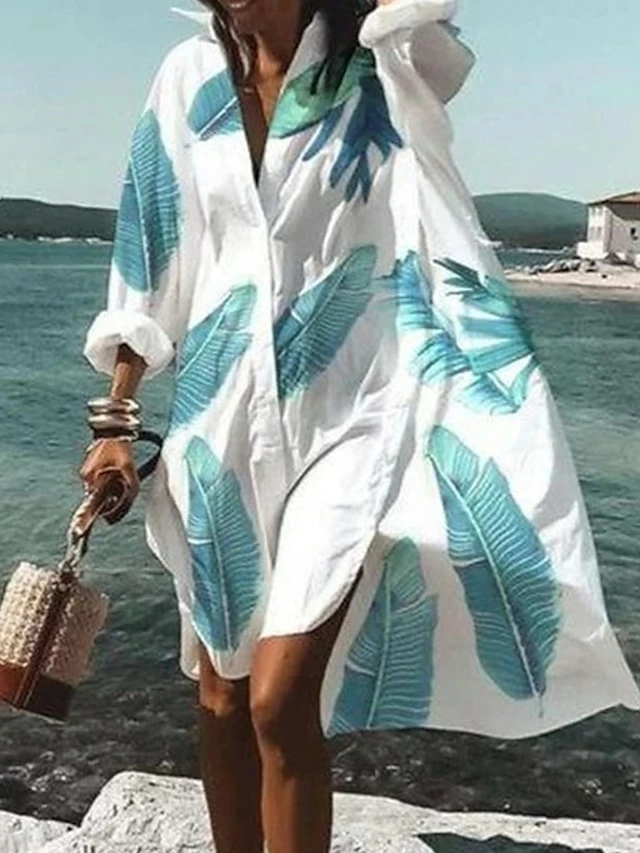 Women‘s Casual Dress Shirt Dress Sundress Blue Purple Red Long Sleeve Floral Button Winter Fall Autumn Shirt Collar Mature Winter Dress Fall Dress Loose Fit 2023 S M L XL XXL 3XL 4XL 5XL 6 Women‘s Casual Dress Shirt Dress Sundress Blue Purple Red Long Sleeve Floral Button Winter Fall Autumn Shirt Collar Mature Winter Dress Fall Dress Loose Fit 2023 S M L XL XXL 3XL 4XL 5XL - Image 4