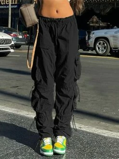 Women's Cargo Pants Pants Trousers Full Length Fashion Streetwear Street Daily Wear Black Grey XS S Fall Winter