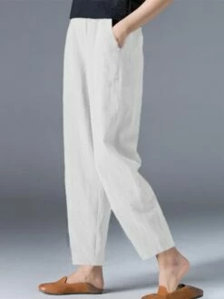 Women's Bloomers Cropped Pants Harem Pants Ankle-Length Cotton And Linen Pocket High Cut High Waist Vacation Streetwear Outdoor Street Wine Black S M Winter Autumn / Fall -LIGHTINTHEBOX Shop dubdnw1697681131187