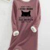 Women's Sweatshirt Dress Casual Dress Mini Dress Warm Fashion Outdoor Holiday Vacation Crew Neck Print Print Loose Fit Purple S M L XL XXL -LIGHTINTHEBOX Shop duehxb1697792761756