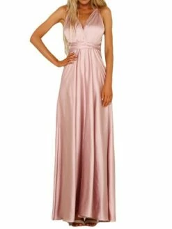 Women's Prom Dress Wedding Guest Dress Satin Dress Long Dress Maxi Dress Pink Navy Blue Green Sleeveless Pure Color Backless Summer Spring Fall V Neck Fashion Party Evening Party Wedding Guest 2023 -LIGHTINTHEBOX Shop dugtyb1662353714495