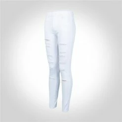 Women's Jeans Trousers Pants Trousers Full Length Denim Side Pockets Cut Out Micro-elastic Mid Waist Fashion Casual Weekend Black White S M Summer Spring &Fall -LIGHTINTHEBOX Shop dweylh1647224899726