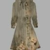 Women's Casual Dress Hoodie Dress Winter Dress Floral Pocket Print Hooded Mini Dress Fashion Streetwear Outdoor Daily Long Sleeve Loose Fit Blue Purple Brown Fall Winter S M L XL XXL