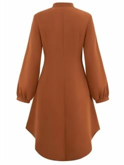 Women's Shirt Dress Casual Dress Mini Dress Outdoor Daily Date Polyester Fashion Modern V Neck Ruched Button Long Sleeve Fall Winter 2023 Loose Fit ArmyGreen Orange Apricot Pure Color S M L XL -LIGHTINTHEBOX Shop dxeqwy1695644879614