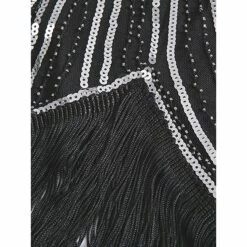 Women's Retro 1920s Fringe Dress Midi Dress Party Holiday Sequins Tassel Fringe Geometric Crewneck Short Sleeve Regular Fit Spring Fall 2023 Silver Black XS S M L -LIGHTINTHEBOX Shop dyceyj1692674897619