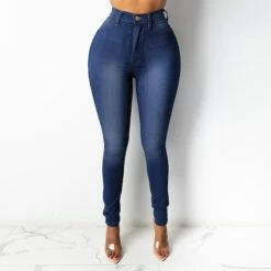 Women's Jeans Denim High Waisted Solid / Plain Color Classic Regular Spring &Fall Light Blue Medium Blue Navy Blue White Black -LIGHTINTHEBOX Shop dytnia1666604767364