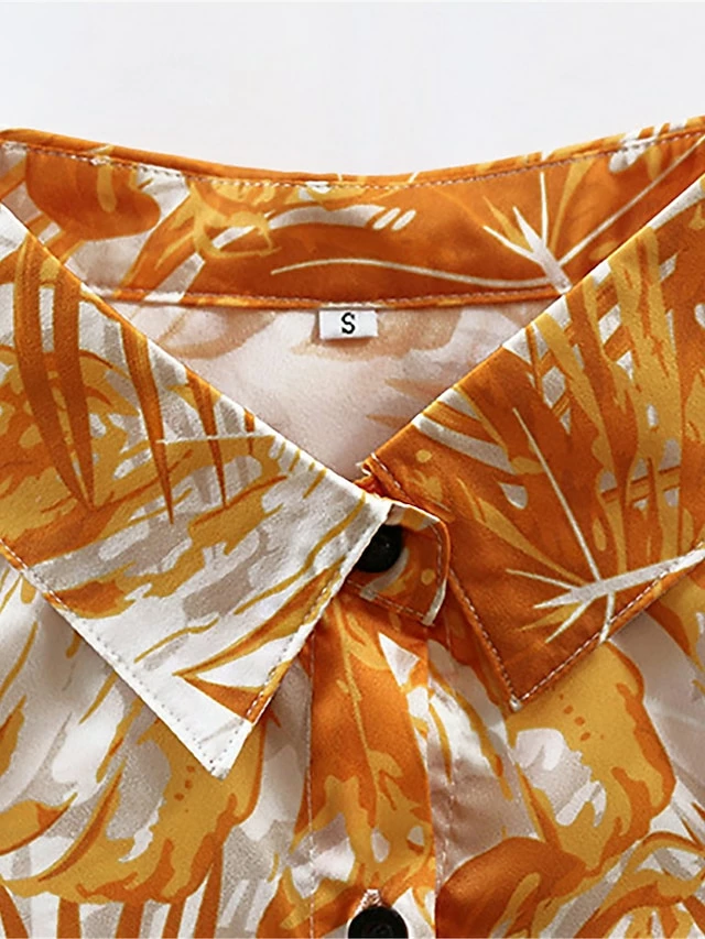 Women's Shirt Dress Casual Dress Swing Dress Maxi Long Dress Outdoor Daily Date Polyester Fashion Casual Shirt Collar Lace Up Button Long Sleeve Fall Winter 2023 Loose Fit Blue Orange Leaf S M L XL 6 Women's Shirt Dress Casual Dress Swing Dress Maxi Long Dress Outdoor Daily Date Polyester Fashion Casual Shirt Collar Lace Up Button Long Sleeve Fall Winter 2023 Loose Fit Blue Orange Leaf S M L XL - Image 4