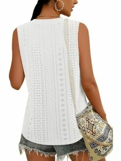 Women's Tank Top Black White Yellow Plain Cut Out Sleeveless Casual Basic V Neck Regular Fit -LIGHTINTHEBOX Shop eafoky1681988808292