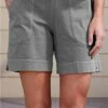 Women's Shorts Bermuda Shorts Faux Linen Pink Gray White Mid Waist Basic Streetwear Casual Daily Weekend Pocket Split Short Breathable Plain S M L XL XXL / Loose Fit -LIGHTINTHEBOX Shop eayskg1624356703907