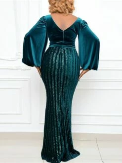 Women‘s Plus Size Curve Wedding Guest Party Dress Velvet Dress Sequin Dress Solid Color V Neck Long Sleeve Fall Winter Stylish Elegant Maxi Long Dress Party Date Dress 13 Women‘s Plus Size Curve Wedding Guest Party Dress Velvet Dress Sequin Dress Solid Color V Neck Long Sleeve Fall Winter Stylish Elegant Maxi Long Dress Party Date Dress -LIGHTINTHEBOX Shop ebjrjq1662368802634